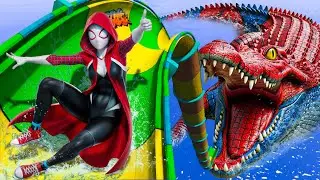 Spider Gwen Takes GTA 5 Waterslides to NEW HEIGHTS!