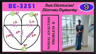 Nodal Analysis Problem No.8|BEEE|BE3251 Basic Electrical and Electronics Engineering| Unit 1