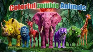 Colorful Zombie Animals Song | Animals Song | Nursery Rhymes | ABC Songs | ABC Animals Sounds