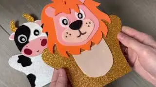 Hand Puppets| Lion and Cow Hand Puppets | Foam and Felt Puppets | Fast and Easy