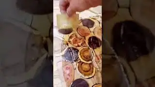 заполняю трещины эпоксидной смолой