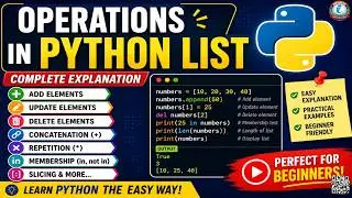 Python List Operations Tutorial | All Basic Operations on List in Python