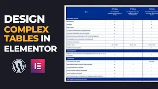 Create Tables with Elementor - Complex Table Design
