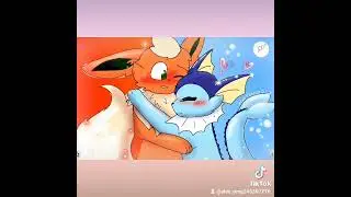 male flareon x female vaporeon art💙❤ Booster x peral