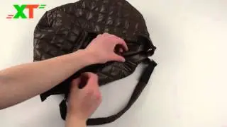 Сумка женская спортивная PRADA, плащевка, размер 34х30х24 см, цвет коричневый, Китай