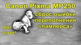 Canon MP250 error P07!!! Waste ink container is full!!! ERROR RESET!!!