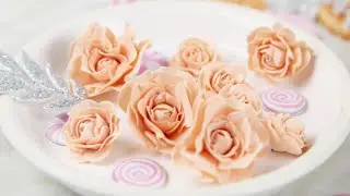 I make delicate roses from foamiran for a Christmas card. Flowers handmade . DIY Foamiran