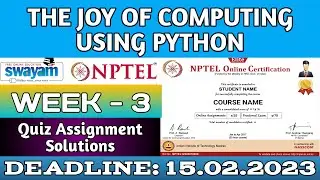 The Joy of Computing using Python|| NPTEL WEEK-3 Quiz Assignment answers 2023 || 