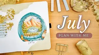 July 2023 Bullet Journal Setup • PLAN WITH ME 🏕️ summer camping theme with watercolors
