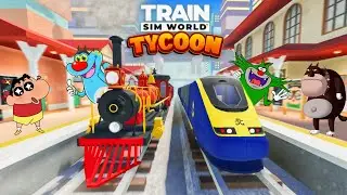 OGGY BUILD HIS OWN WORLD BIGGEST RAILWAY STATION IN ROBLOX TRAIN SIM WORLD TYCOON 🚆