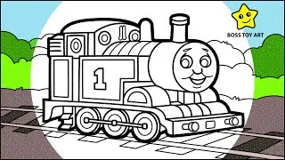 How to draw scenery with Thomas Engine from Thomas and Friends easy drawing for kids | Boss Toy Art