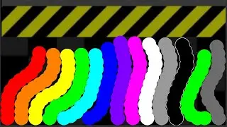 Shutter Crush Worm + Giant 100 Colors Marble Race in Algodoo
