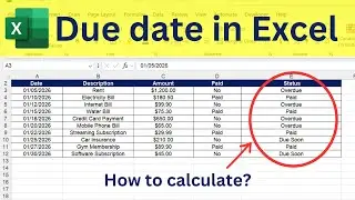 How to Calculate Due Date Status in Excel (Overdue, Due Soon & Paid)