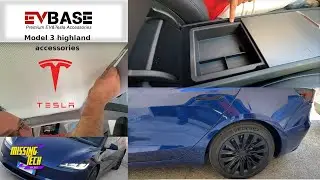 Accessori Tesla Model 3 da Ev Base: tendine parasole, copri cerchi, porta oggetti con scompartimenti