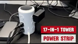17-in-1 Tower Power Strip with 20W PD Fast Charging | Desk Charging Station for Multiple Devices