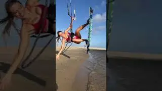 Смелость!Кайтсёрфинг! Отчаянная спортсменка!