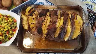 Cachaço de Porco no forno com ananás e vinho do porto