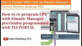 How to format memory card of Siemens PLC || factory restore CPU || Simatic Manager
