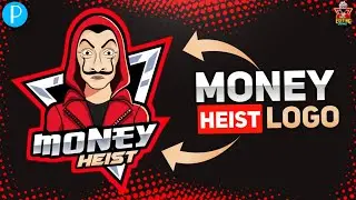 money heist logo | money heist mascot logo in pixellab | how to make gaming logo on android