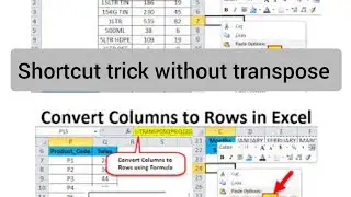 how to convert data rows to columns in Microsoft Excel without transpose