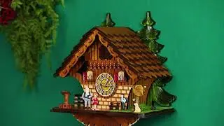 Amazon com  Kintrot Cuckoo Clock Traditional Chalet Black Forest House Clock Handcrafted Wooden Wall
