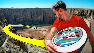 Extreme Frisbee Catching From Huge Quarry!