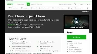 How to React basic in just 1 hour Udemy