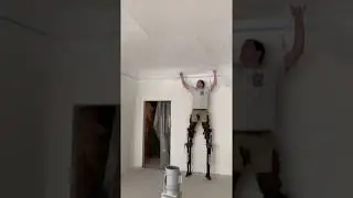 Супер способ укрыть пленкой потолок. Как укрыть потолок перед покраской быстро.