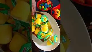 ASMR a scoop of Jelly ace mangos flavor in a plate #asmr #shorts