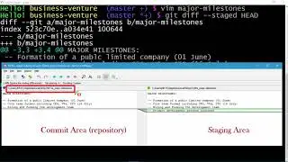 069 Viewing and Comparing changes   Git Staging area vs Commit area Lab