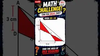 99% Can't Solve This Geometry Puzzle! Find the Area of the Red Regions 🔴  