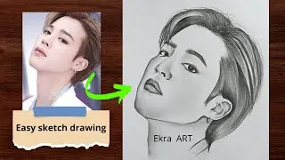 How to Draw BTS Jimin || Step by Step easy for beginners || Drawing Tutorial