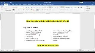 How to Create Side-by-Side Bullet Point Lists in Microsoft Word (Easy Method)