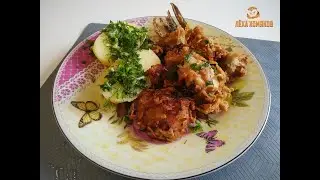 Золотой Минтай с Луком в Казане  / Варёная Картошка с Зеленью