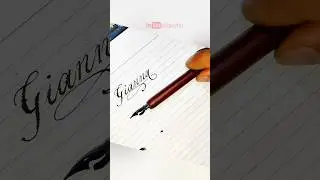 Gianna name in calligraphy writing | Awesome name writing with dip pen | #shorts #gianna #rkartz