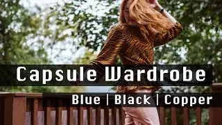 Capsule Wardrobe Fall Sewing | Coppers, Blues, Black and Tan | Pattern and Fabric Pairing
