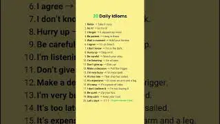 20 mostly used English idioms. 