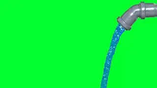 Water pouring from the faucet free greenscreen no copyright