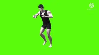 Boy walk green screen