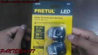 Unboxing de juego de luces para bicicleta marca Pretul