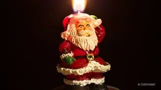 Burning Santa Candle Time-Lapse Video