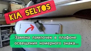 Замена лампочек на LED в плафоне освещения номерного знака - Киа Селтос (Kia Seltos).