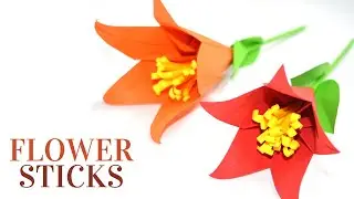 How to Make  Paper Flower Stick | DIY Tutorial