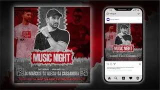 Social media post design / Music Night post design / Illustrator tutorial