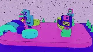 Snowing Blender Scene Line Art Style