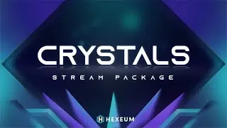 Crystals Twitch Overlay : Vibrant Blue/Purple Stream Package