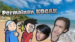 Permainan KOCAK di Pantai Pemedas WKWK - AbeezaR FamZ