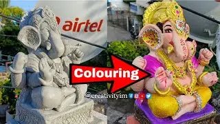 How to colour Ganesha At home/Eco friendly Ganesha/Dagadusheth ganpati/Creativity im