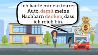 Deutsch lernen B1 - Nebensätze  - um ... zu, damit