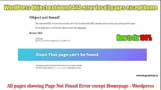 WordPress Object not found 404 error for all pages except home